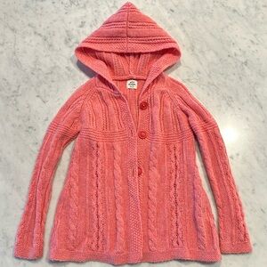 Mini Boden Girl’s Pink Wool Hooded Sweater, size 5-6Y